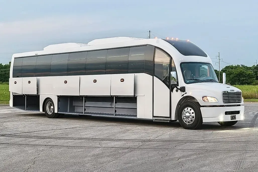 super coach bus: Exterior with luggage bays open